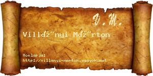 Villányi Márton névjegykártya