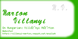 marton villanyi business card